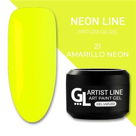 GL Art Paint Gel  Neon Strongl Amarillo GL nails ® - 2