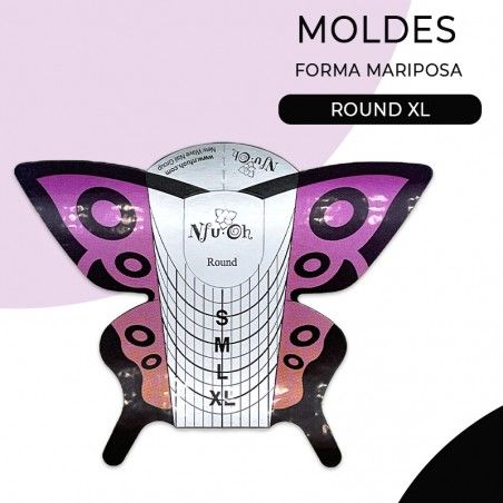 Moldes para alargar uñas Mariposa Round XL NFU Oh - 1