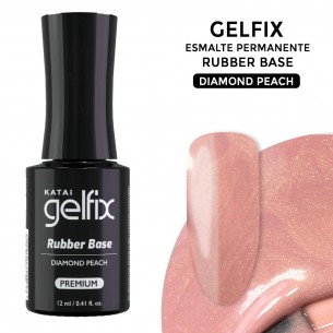 Rubber Base Gelfix 12ml Cover Beige Diamond Peach con Glitter