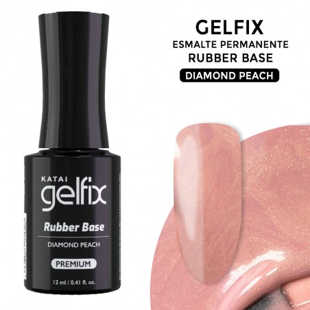Rubber Base Gelfix 12ml Cover Beige Diamond Peach con Glitter